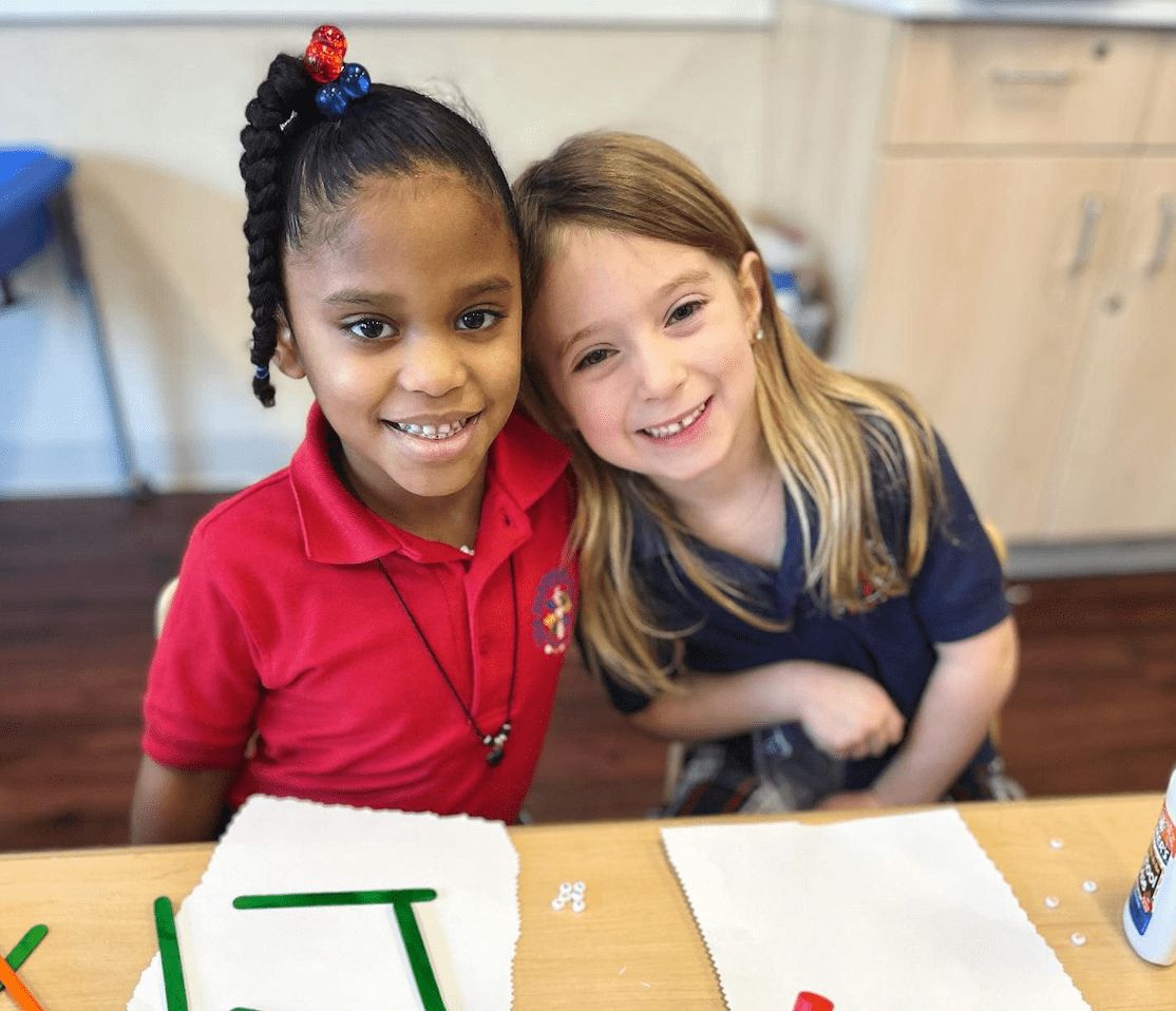 two young friends at school