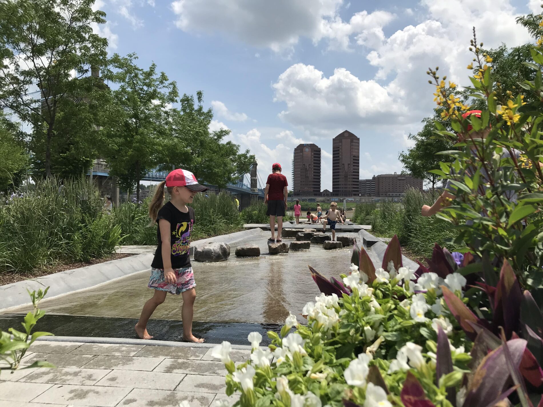 kids playing in Smale Riverfront Park in Cincinnati