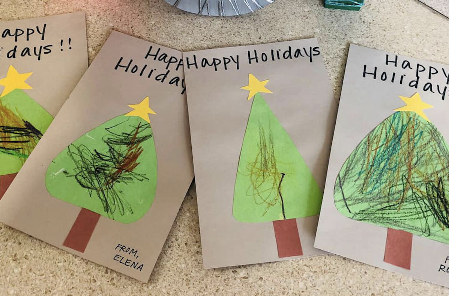 Christmas cards made by kids