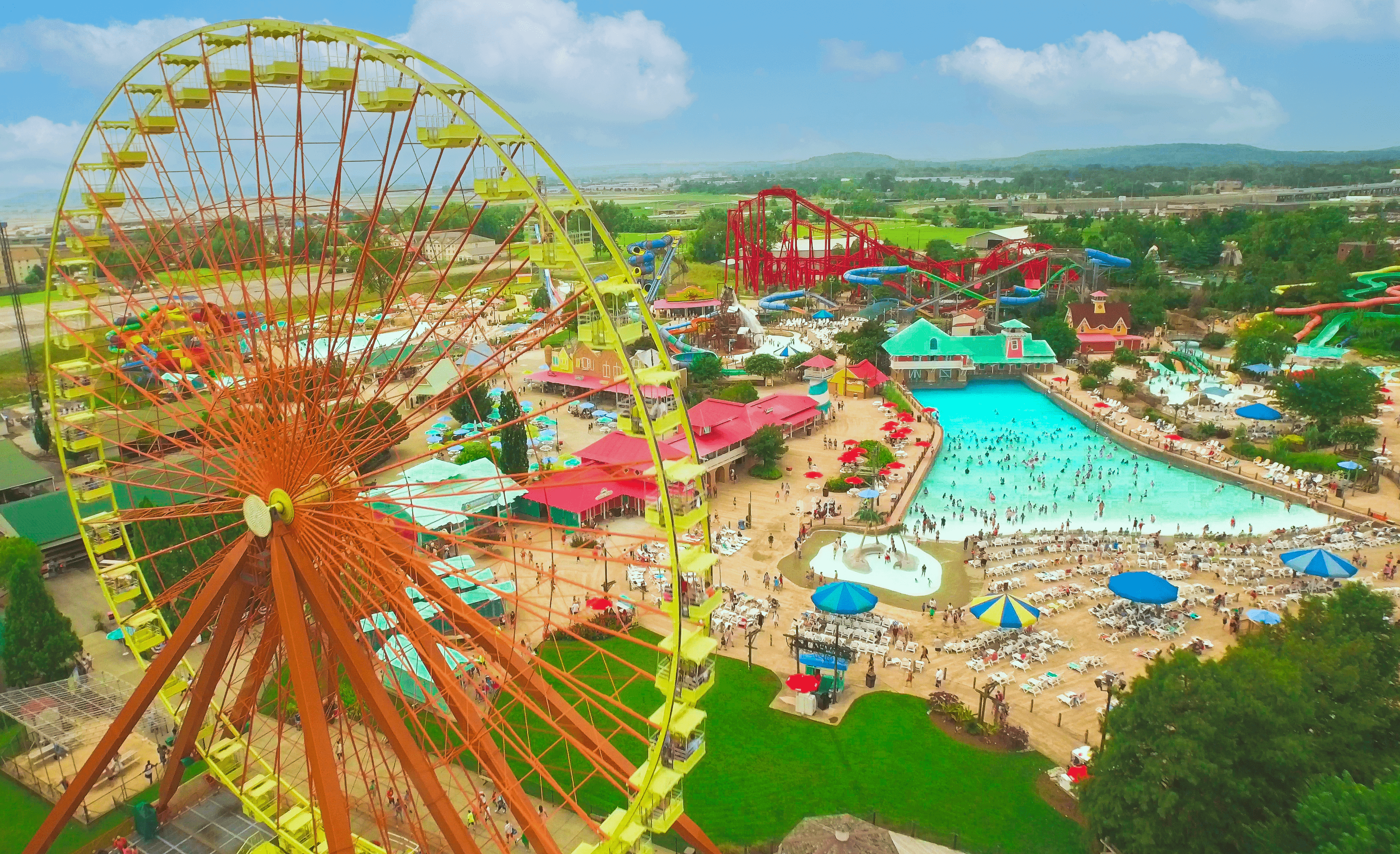 aerial view of Kentucky Kingdom and Hurricane Bay