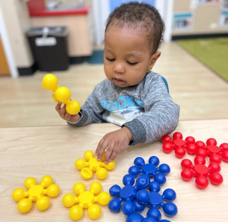 Toddler learning with blocks