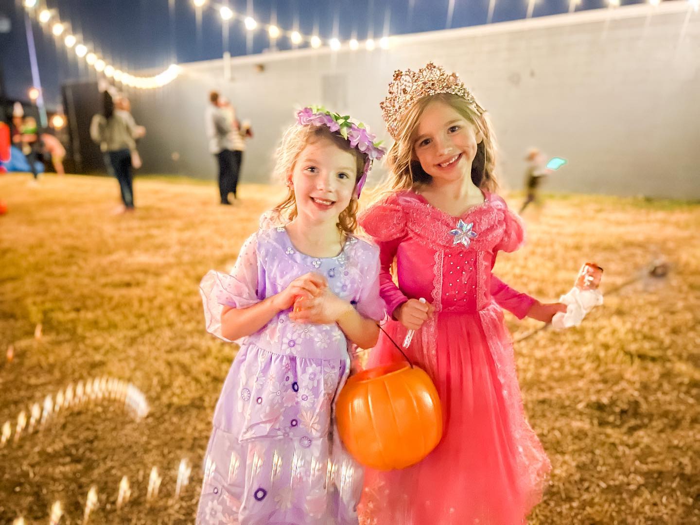 Two little girls dressed as princess