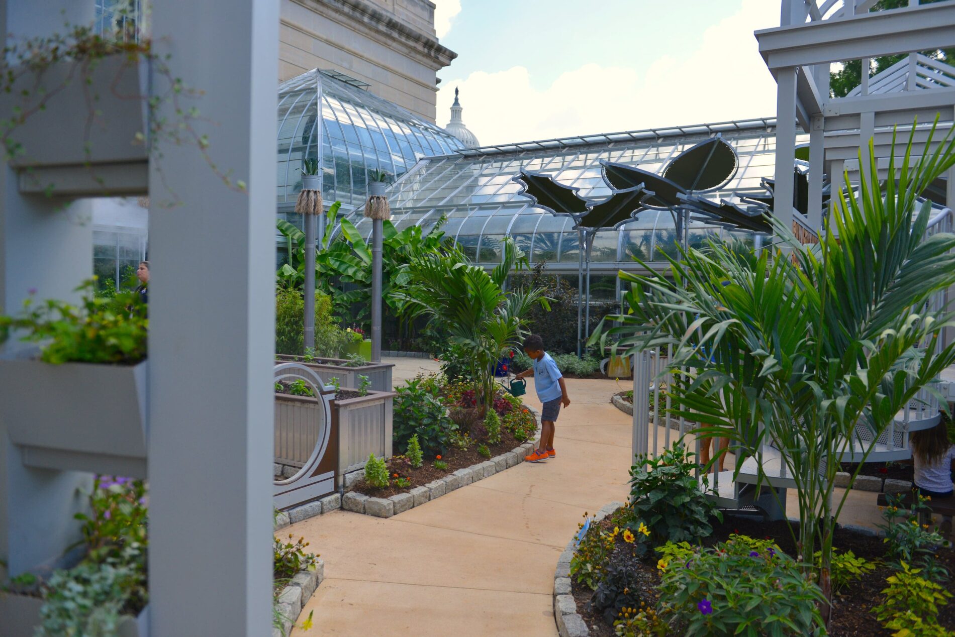 building and walkway at U.S. Botanic Garden