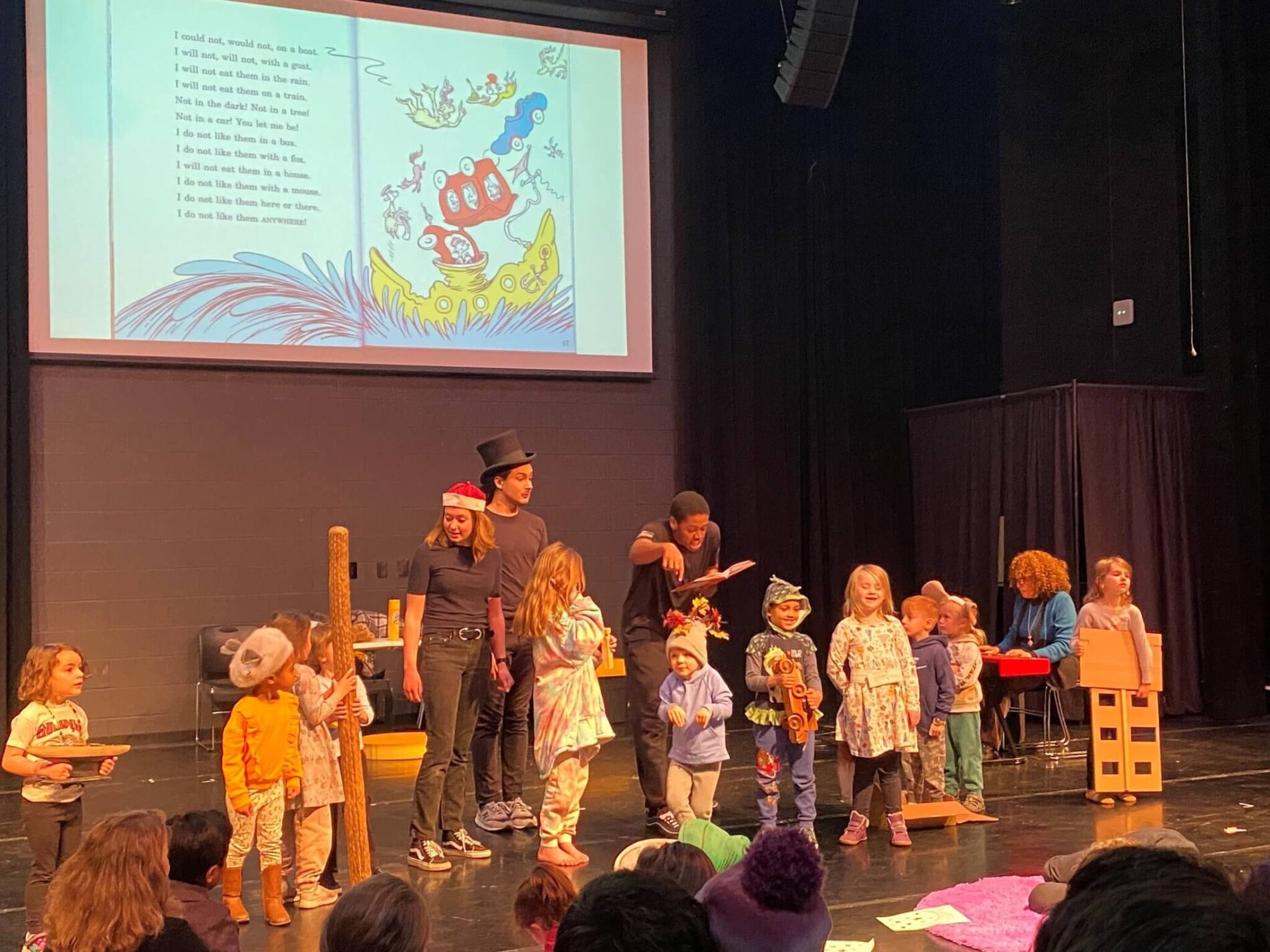 children performing a play at StageOne Family Theatre